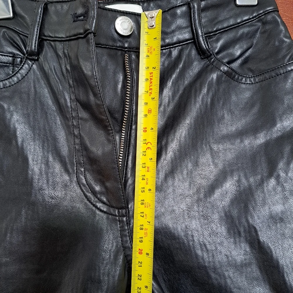 Wilfred Aritzia Black Faux Leather Pants | Size 00 | High Rise Straight Leg - Picture 5 of 10